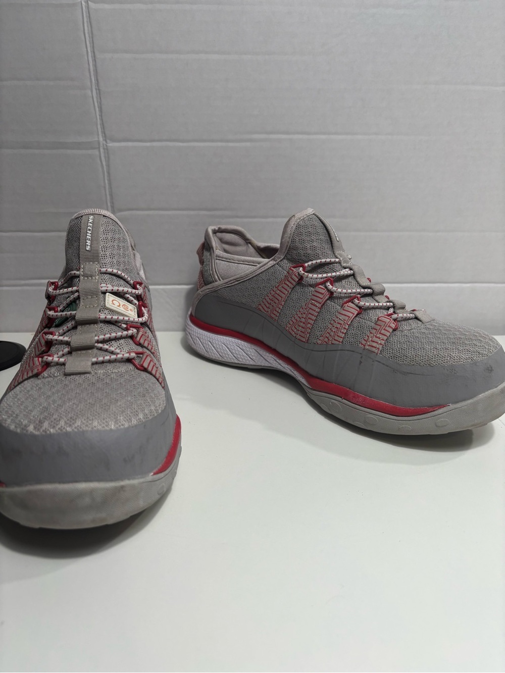 Skechers Work Women's Gray & Red Safety Toe Slip-Resistant Sneakers